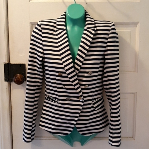 H&M striped blazer jacket sz 6 - Picture 1 of 3